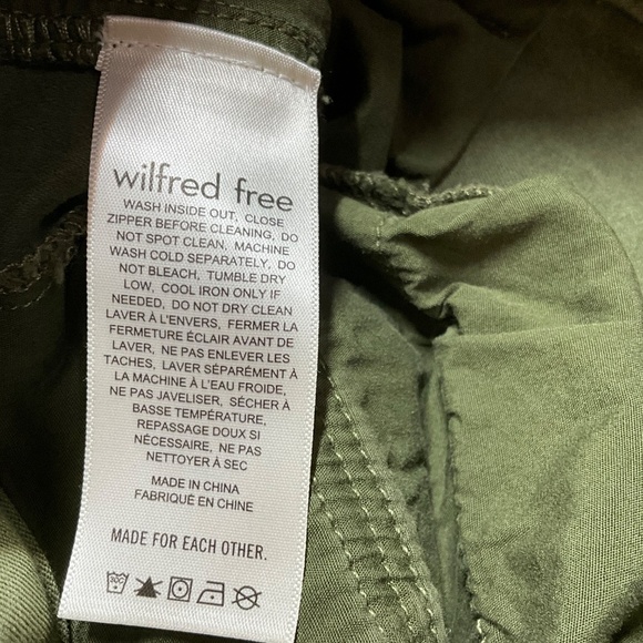 ARITZIA WILFRED FREE Havasu Olive Green Chino Cargo Skirt Multi Pocket US Sz 8 - Picture 8 of 10